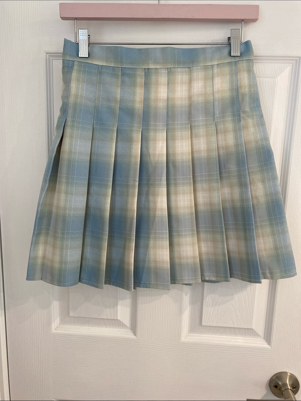 Pleated Blue Plaid Women’s Skirt Size Large Amazon